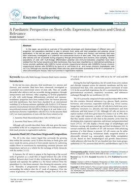 A Paediatric Perspective on Stem Cells: Expression, Function and Clinical Relevance Arnaldo Cantani* Department of Pediatrics, University of Roma “La Sapienza”, Italy