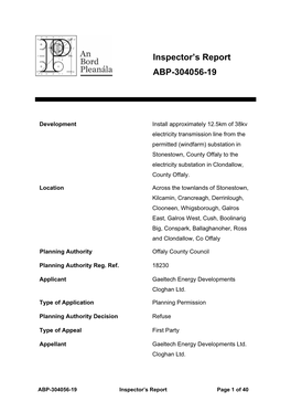 Inspector's Report ABP-304056-19