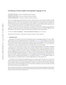 Formalising a Turing-Complete Choreographic Language in Coq