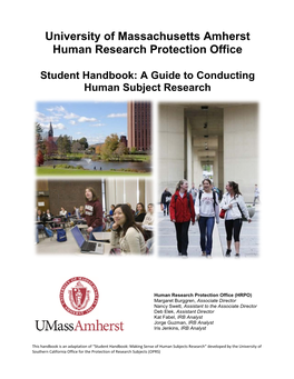 University of Massachusetts Amherst Human Research Protection Office