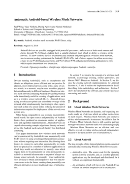 Automatic Android-Based Wireless Mesh Networks