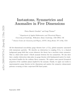 Instantons, Symmetries and Anomalies in Five Dimensions