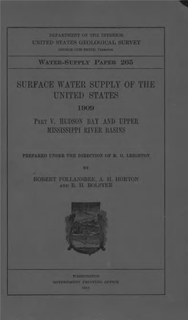 Surface Water Supply of the United States 1909 Part V