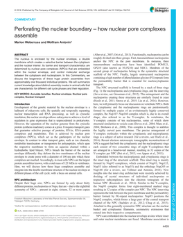 How Nuclear Pore Complexes Assemble Marion Weberruss and Wolfram Antonin*