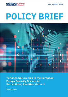 Turkmen Natural Gas in the European Energy Security Discourse: Perception, Realitities, Outlook