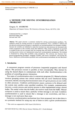 A Method for Solving Synchronization Problems*