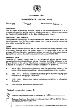 University of London Thesis