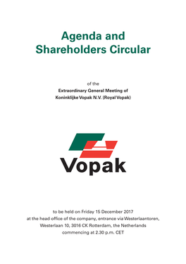 Agenda and Shareholders Circular