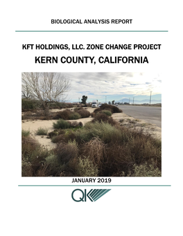 Kft Holdings, Llc. Zone Change Project Kern County, California