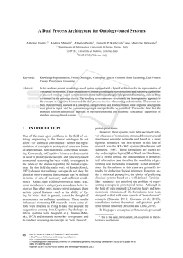 A Dual Process Architecture for Ontology-Based Systems