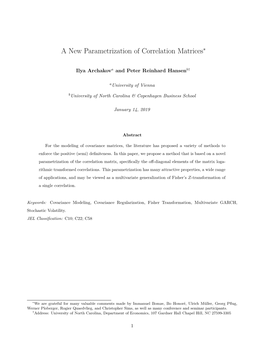 A New Parametrization of Correlation Matrices∗