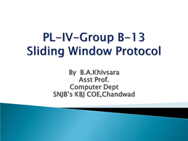 Sliding Window Protocol