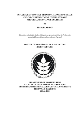 Influence of Storage Duration, Harvesting Stage and Calcium Treatment on the Storage Performance of Apple Cultivars