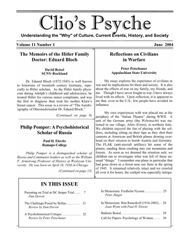 Clios Psyche 11-1.2.3.4 June 2004-Mar 2005
