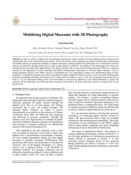 Mobilizing Digital Museums with 3D Photography