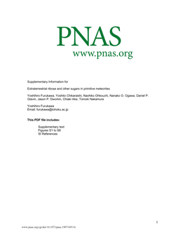 Supplementary Information for Extraterrestrial Ribose and Other Sugars in Primitive Meteorites Yoshihiro Furukawa, Yoshito Chika