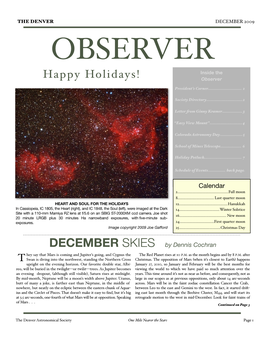 DECEMBER 2009 OBSERVER Inside the Happy Holidays! Observer