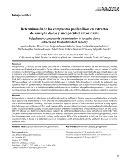 Determinación De Los Compuestos Polifenólicos En Extractos De