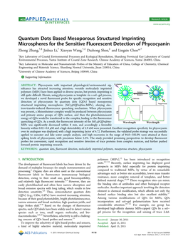 Quantum Dots Based Mesoporous Structured Imprinting Microspheres for the Sensitive Fluorescent Detection of Phycocyanin