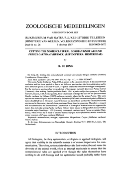 Zoologische Mededelingen