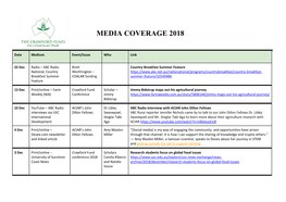 Media Coverage 2018