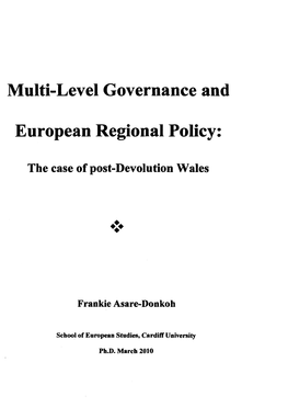 Multi-Level Governance and European Regional Policy
