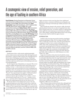 A Cosmogenic View of Erosion, Relief Generation, and the Age of Faulting in Southern Africa