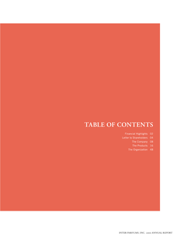 Table of Contents