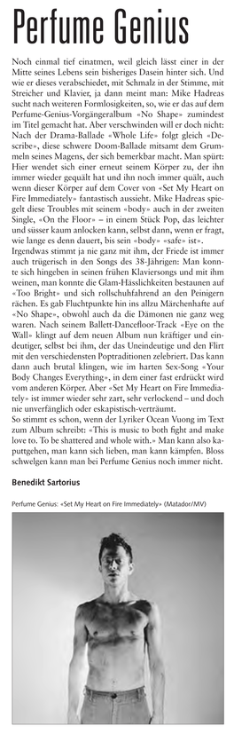 Perfume Genius Noch Einmal Tief Einatmen, Weil Gleich Lässt Einer in Der Mitte Seines Lebens Sein Bisheriges Dasein Hinter Sich