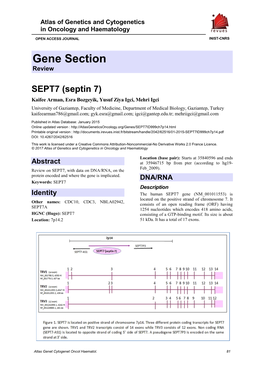 Gene Section Review