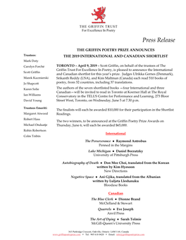 Download Press Release, Poet Bios and Citations
