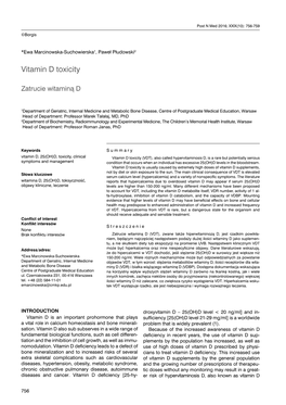 Vitamin D Toxicity