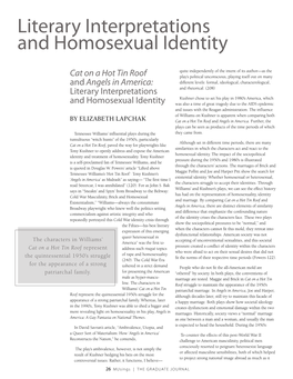 Literary Interpretations and Homosexual Identity