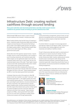 Infrastructure Debt: Creating Resilient Cashflows Through Secured Lending