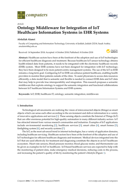 Ontology Middleware for Integration of Iot Healthcare Information Systems in EHR Systems