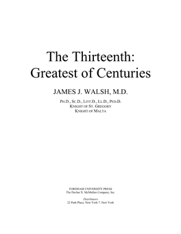 The Thirteenth: Greatest of Centuries