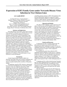 Expression of EIF2 Family Genes Under Newcastle Disease Virus Infection in Two Chicken Lines