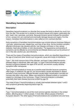 Hereditary Hemochromatosis