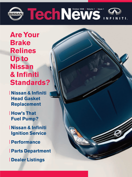 Areyour Brake Relines up to Nissan & Infiniti Standards?