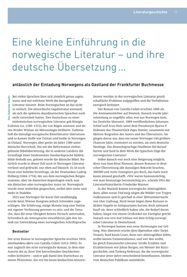 Eine Kleine Einführung in Die Norwegische Literatur – Und Ihre Deutsche Übersetzung …