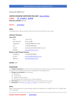 Passage Plan Radio Communications