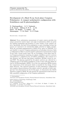 Development of a Hard X-Ray Focal Plane Compton Polarimeter: a Compact Polarimetric Conﬁguration with Scintillators and Si Photomultipliers