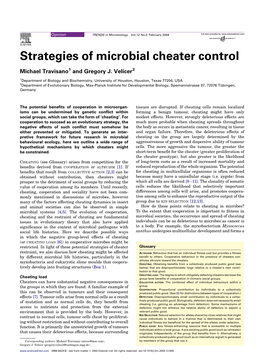 Strategies of Microbial Cheater Control