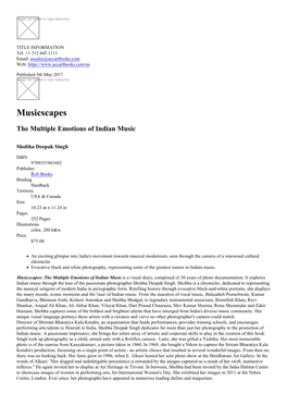 Musicscapes Datasheet