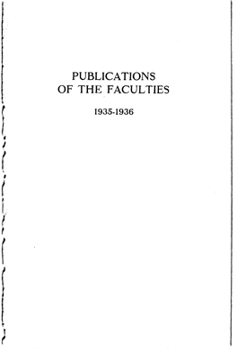 Publications of the Faculties