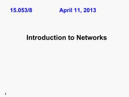 Networks 1: Shortest Path Problem