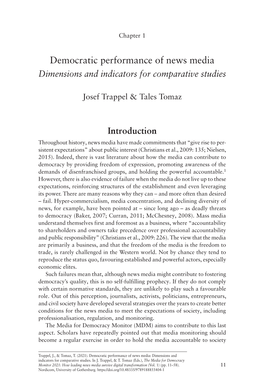 Chapter 1. Democratic Performance of News Media