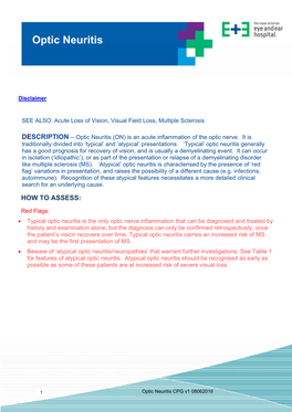 Optic Neuritis