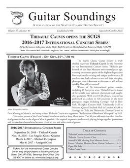 Guitar Soundings a Publication of the Seattle Classic Guitar Society