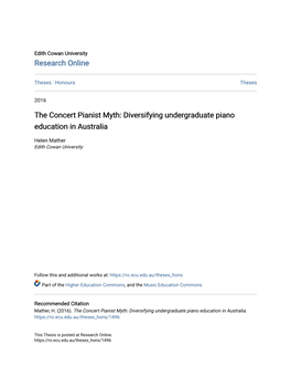 The Concert Pianist Myth: Diversifying Undergraduate Piano Education in Australia